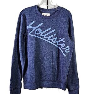 Men's Hollister Sweatshirt Y2k Light Blue Logo Size Medium
